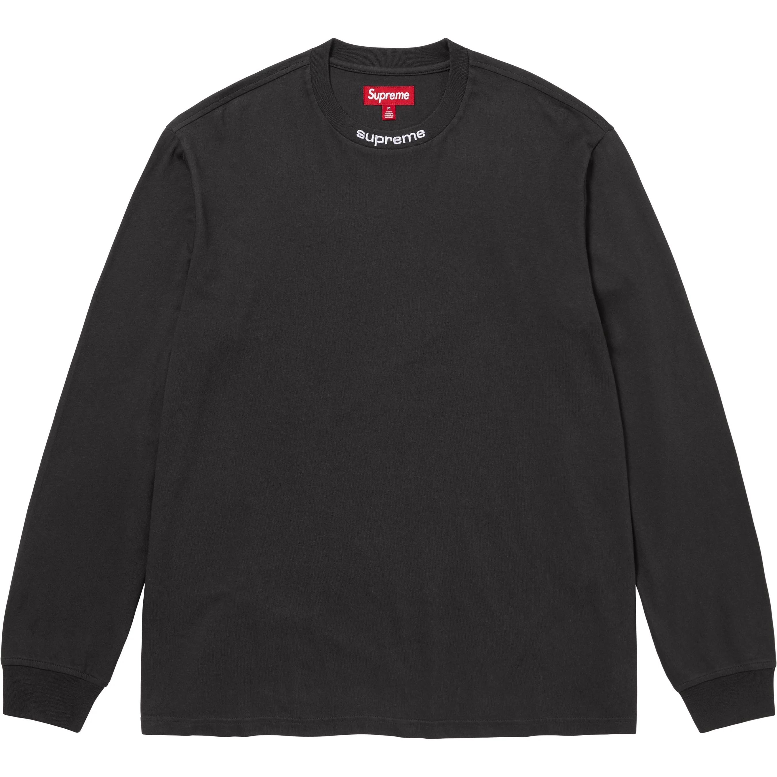 Supreme Embroidered Collar L S Top (FW24) - Black - $88