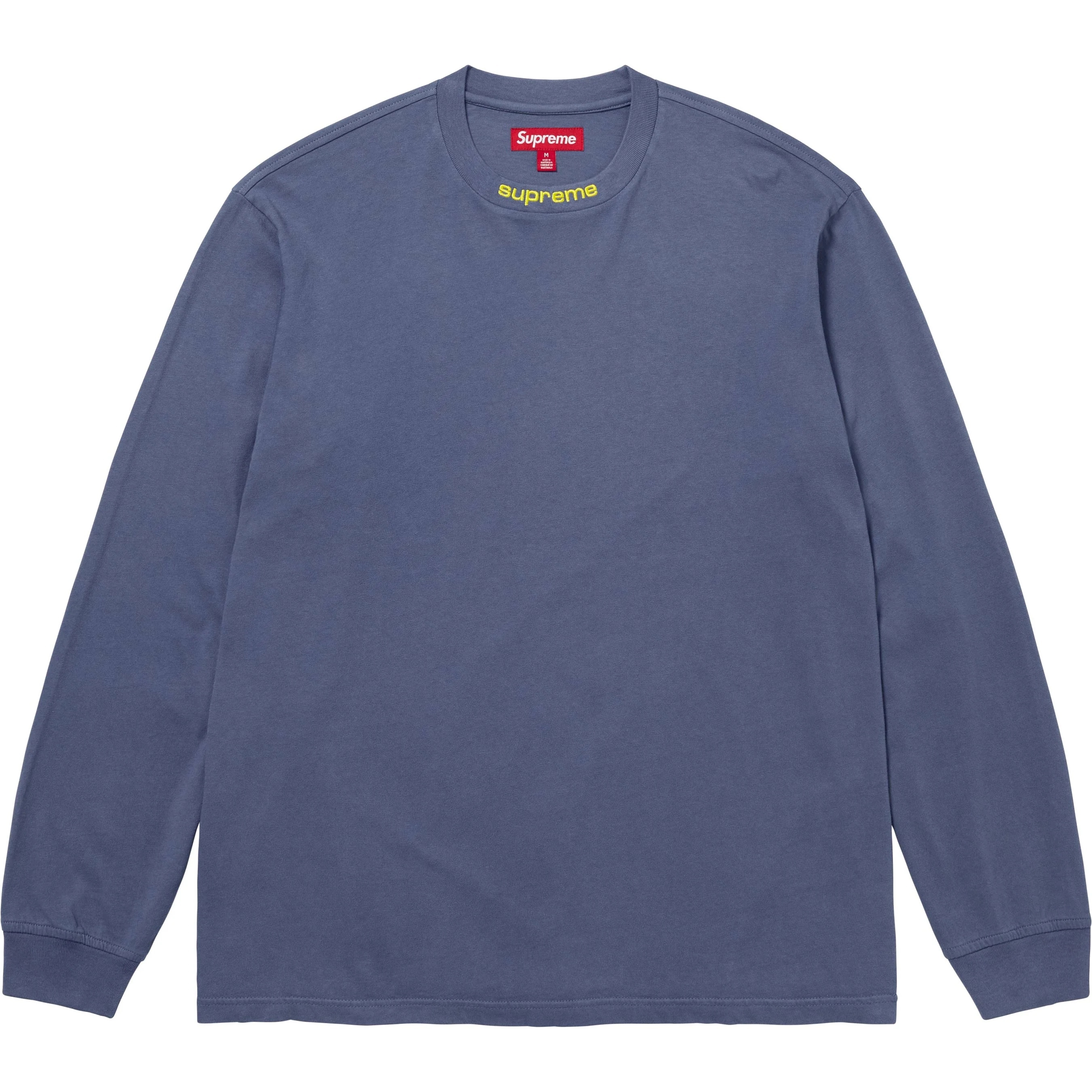 Supreme Embroidered Collar L S Top (FW24) - Navy - $88