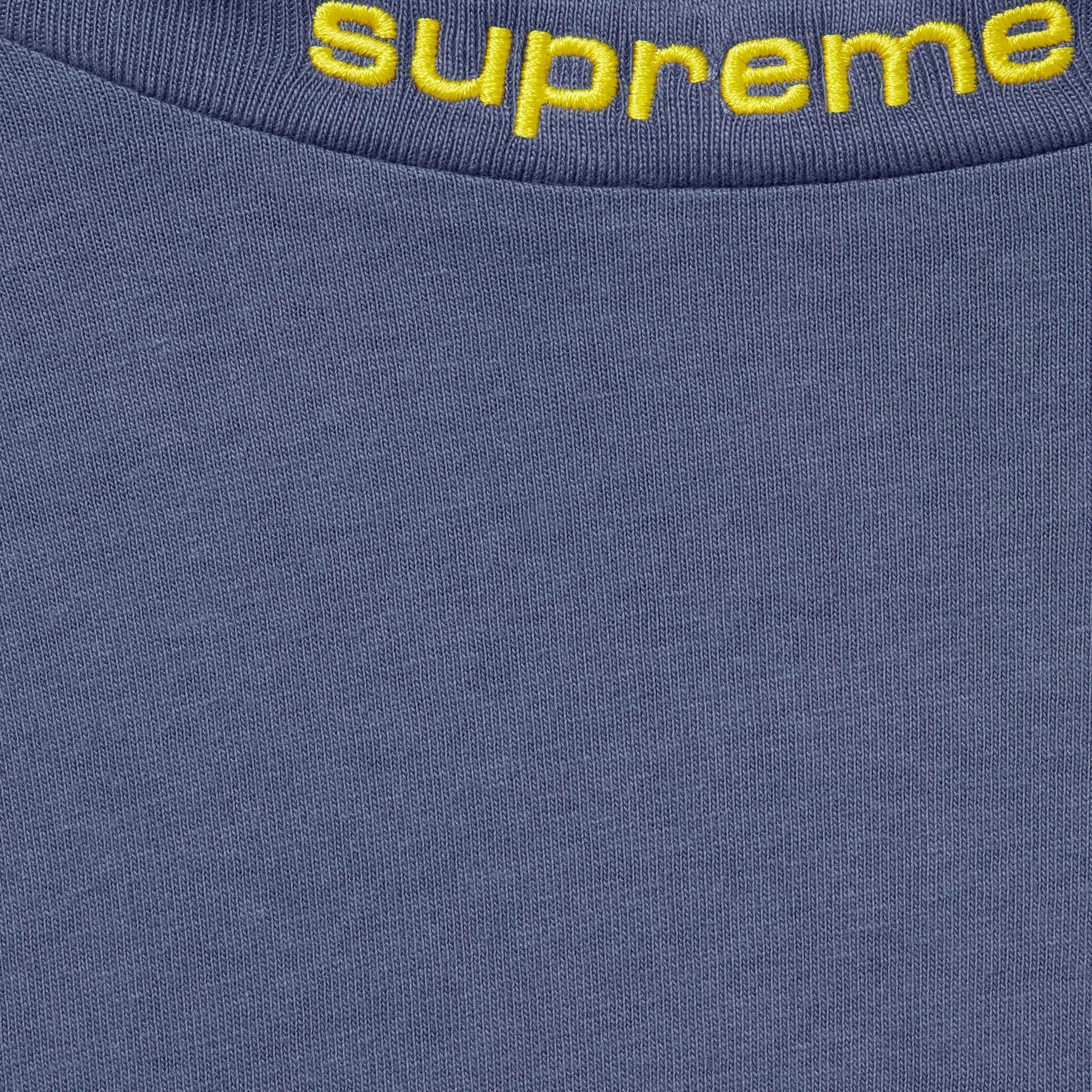 Supreme Embroidered Collar L S Top (FW24) - Navy - $88