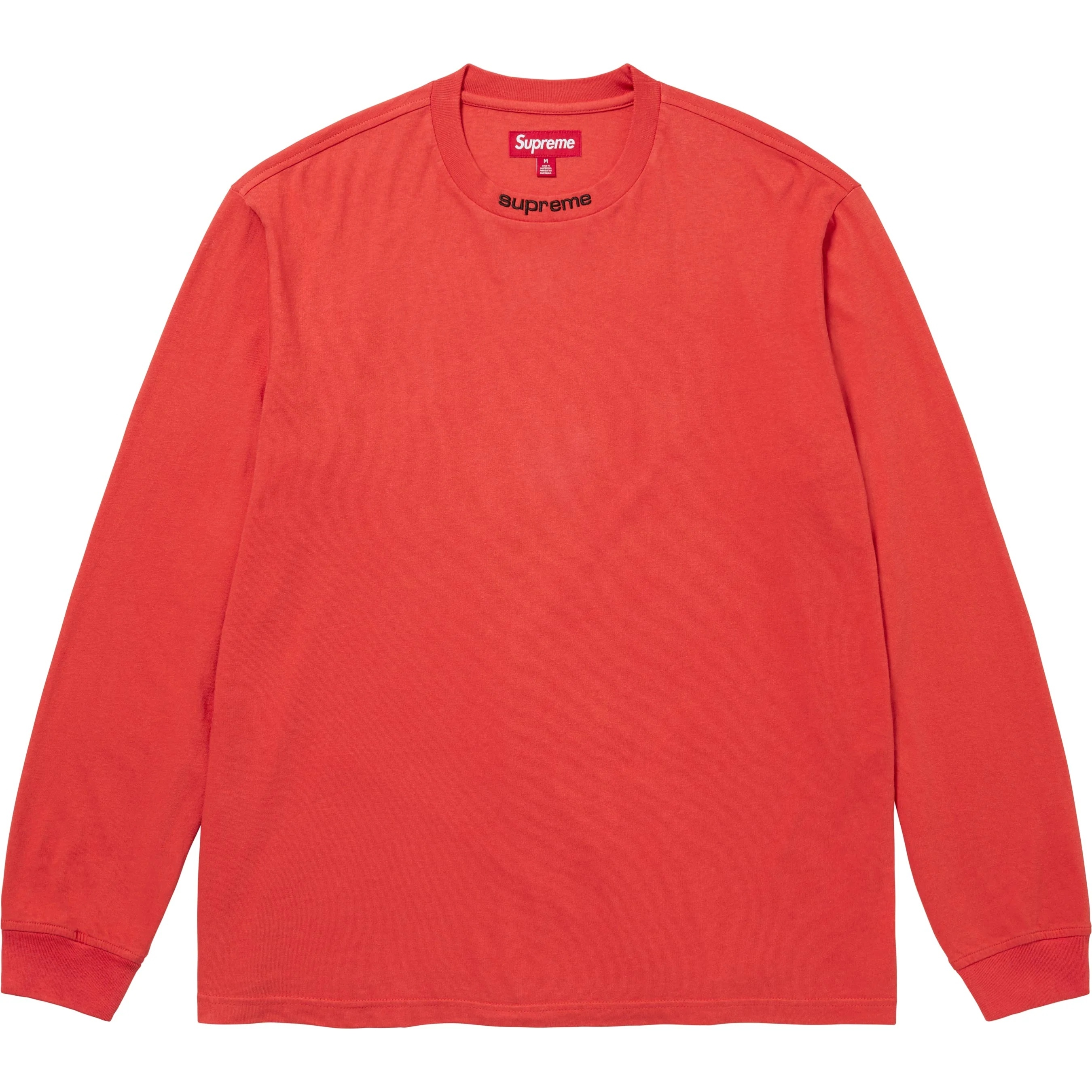 Supreme Embroidered Collar L S Top (FW24) - Red - $88