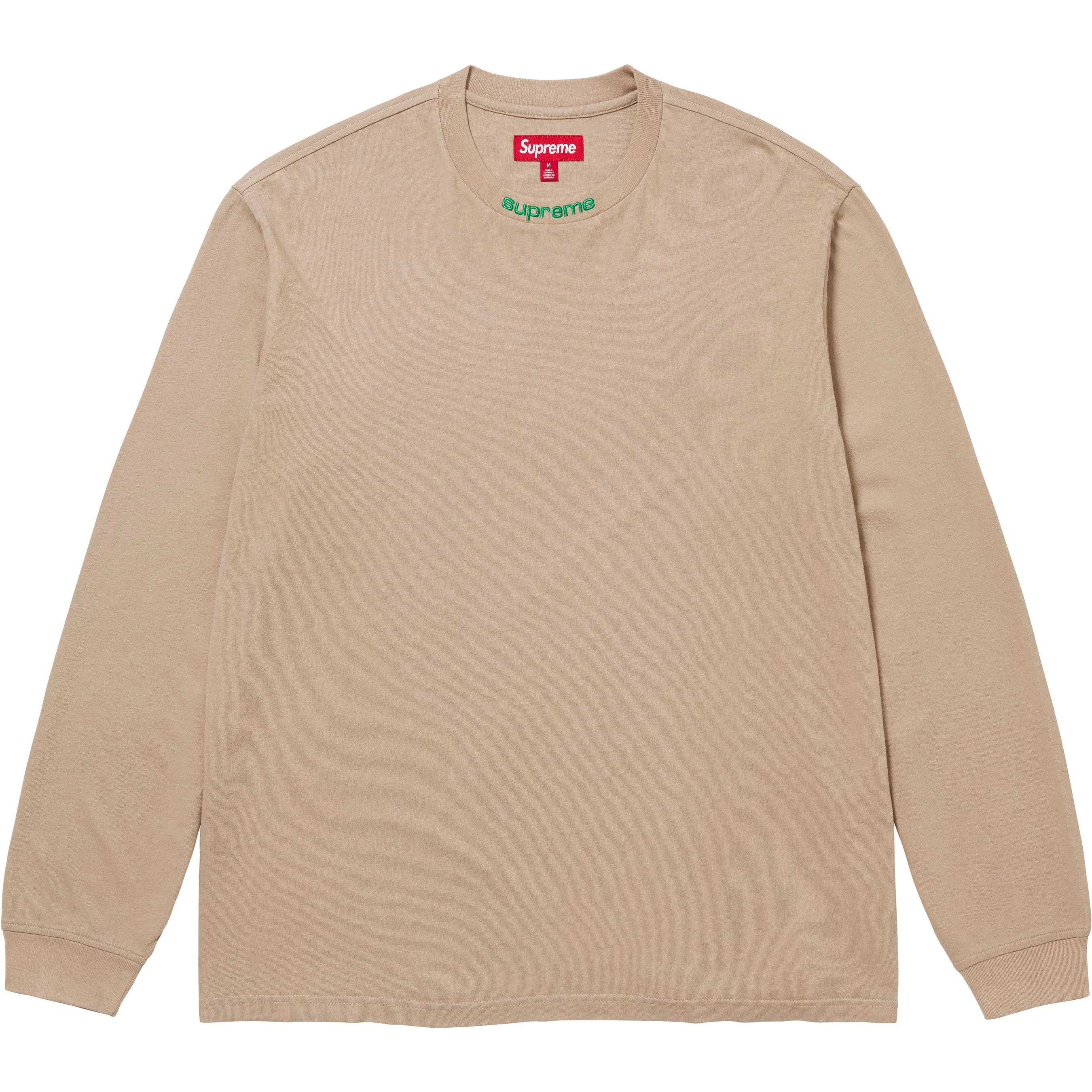 Supreme Embroidered Collar L S Top (FW24) - Tan - $88