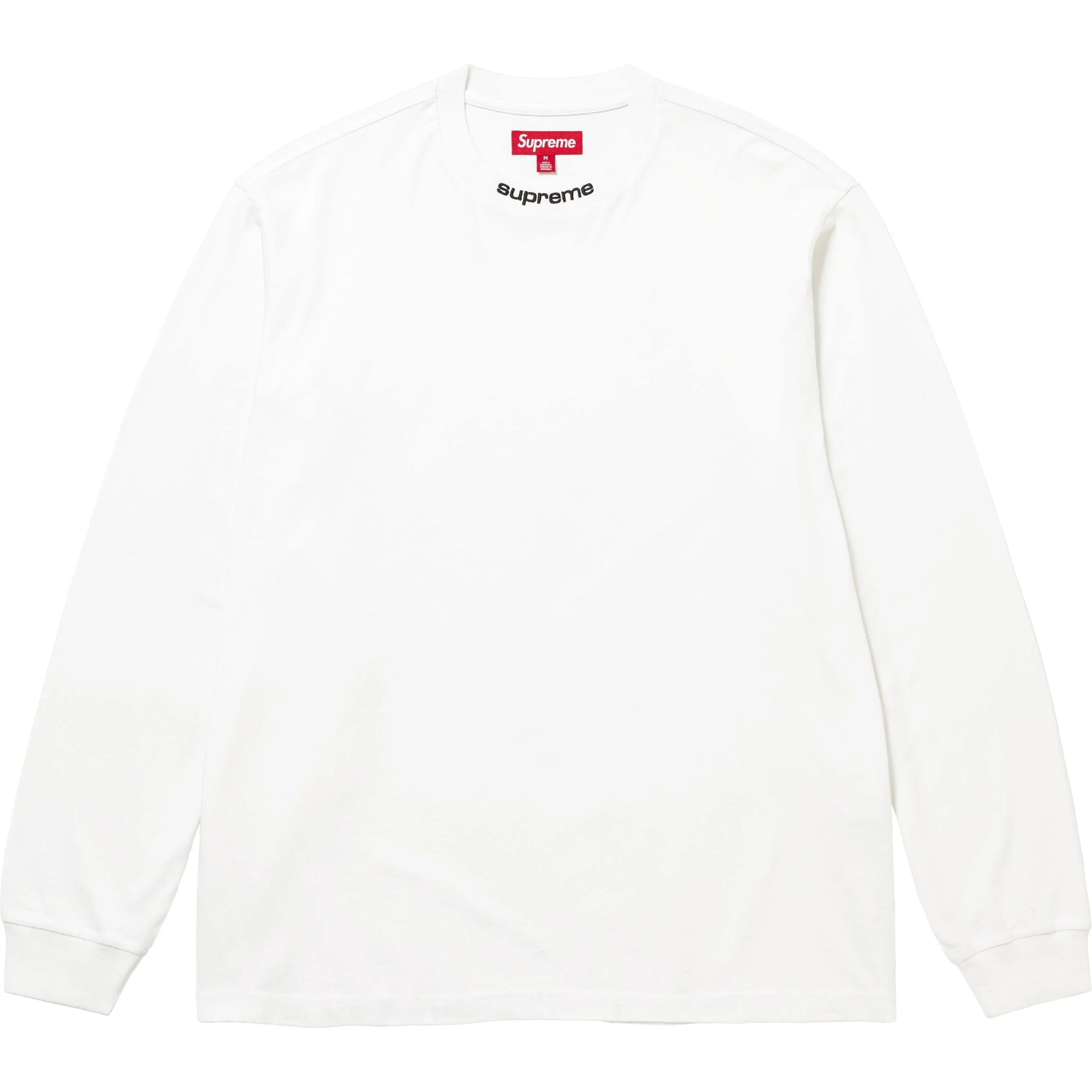 Supreme Embroidered Collar L S Top (FW24) - White - $88