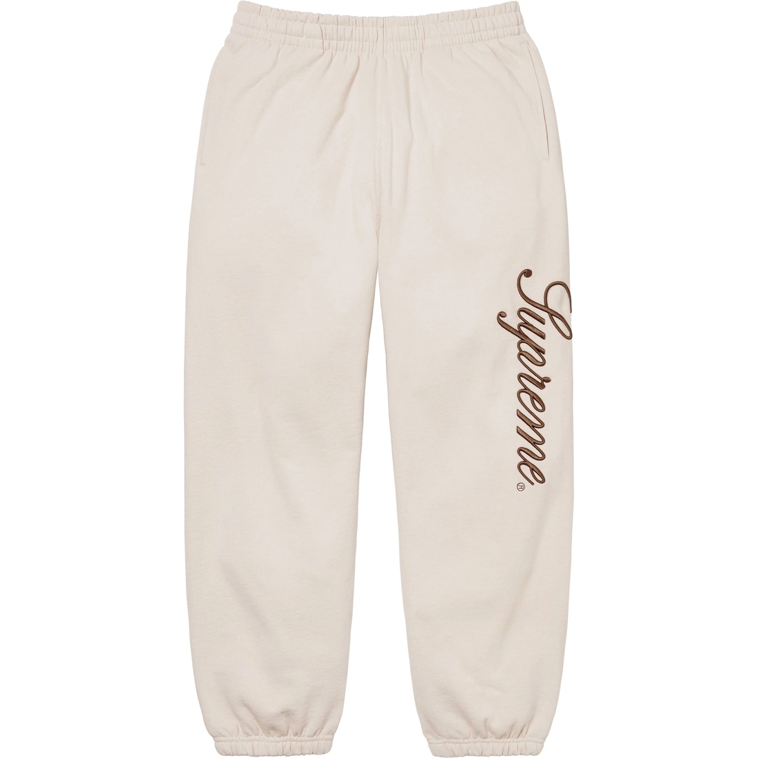 Supreme Embroidered Script Sweatpant (FW24) - Stone - $148