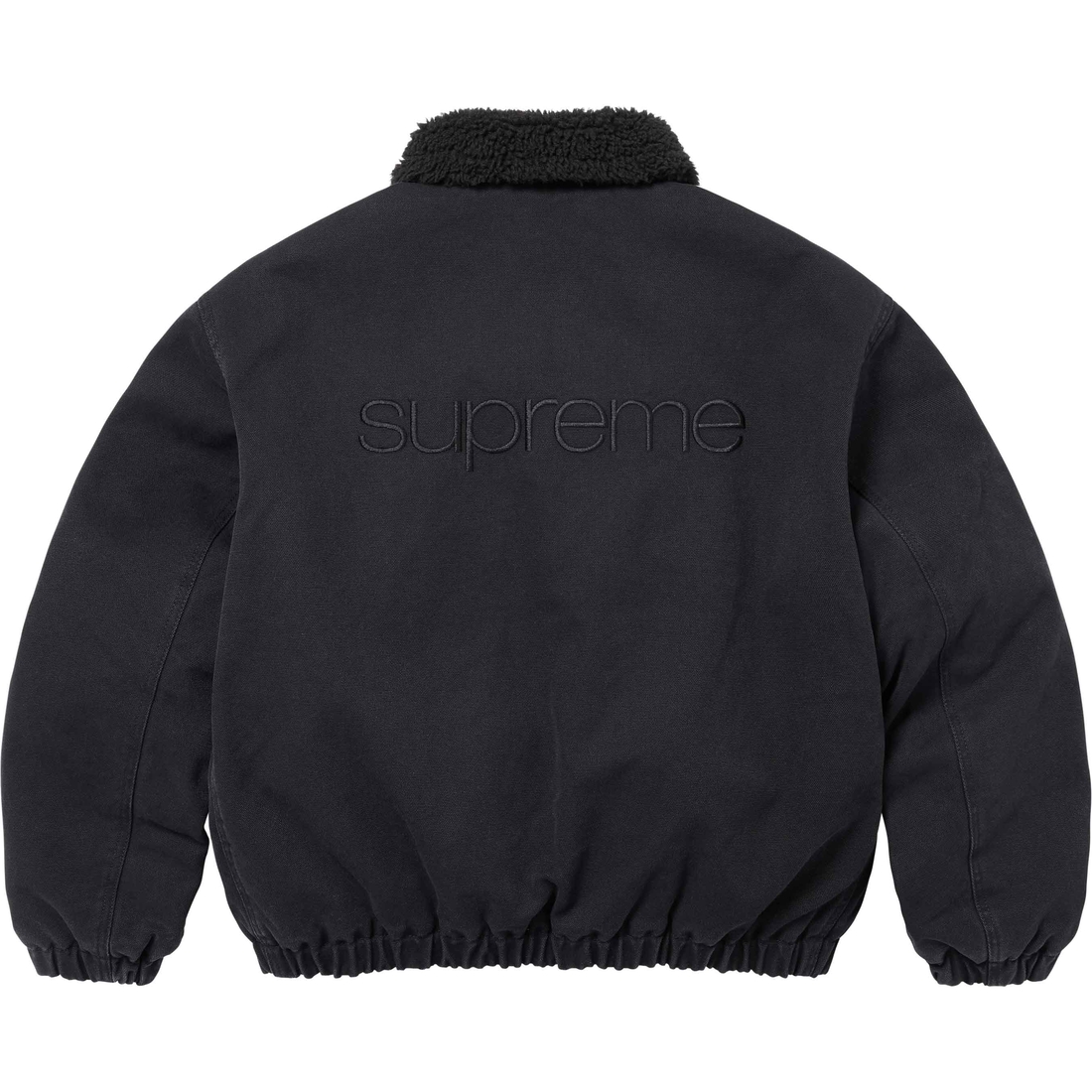 Supreme Faux Shearling Lined Bomber Jacket (FW24) - Black - $248