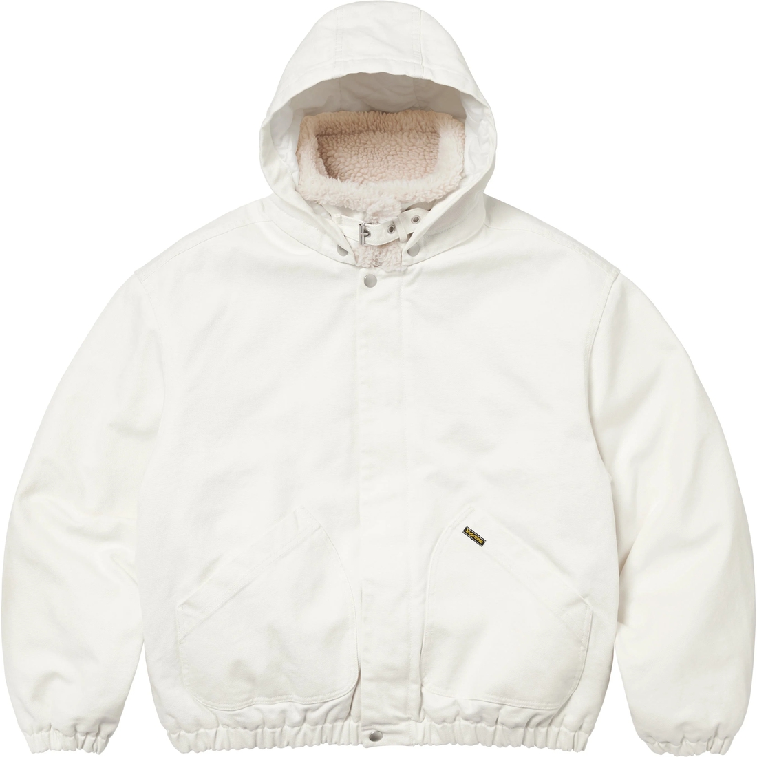Supreme Faux Shearling Lined Bomber Jacket (FW24) - White - $248