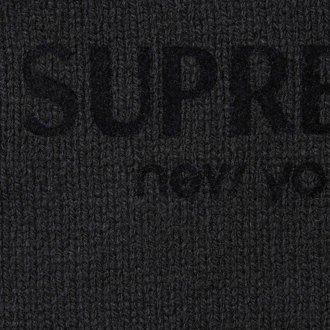 Supreme Flocked Logo Sweater (FW24) - Black - $168