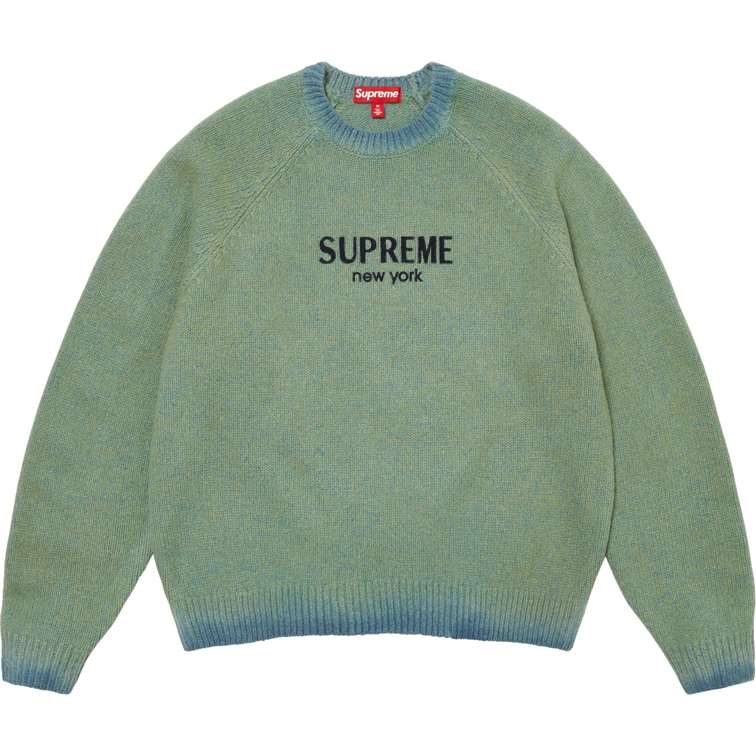 Supreme Flocked Logo Sweater (FW24) - Green - $168