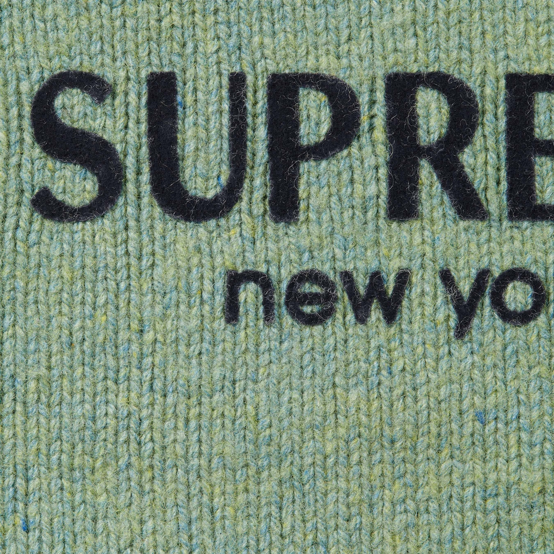 Supreme Flocked Logo Sweater (FW24) - Green - $168