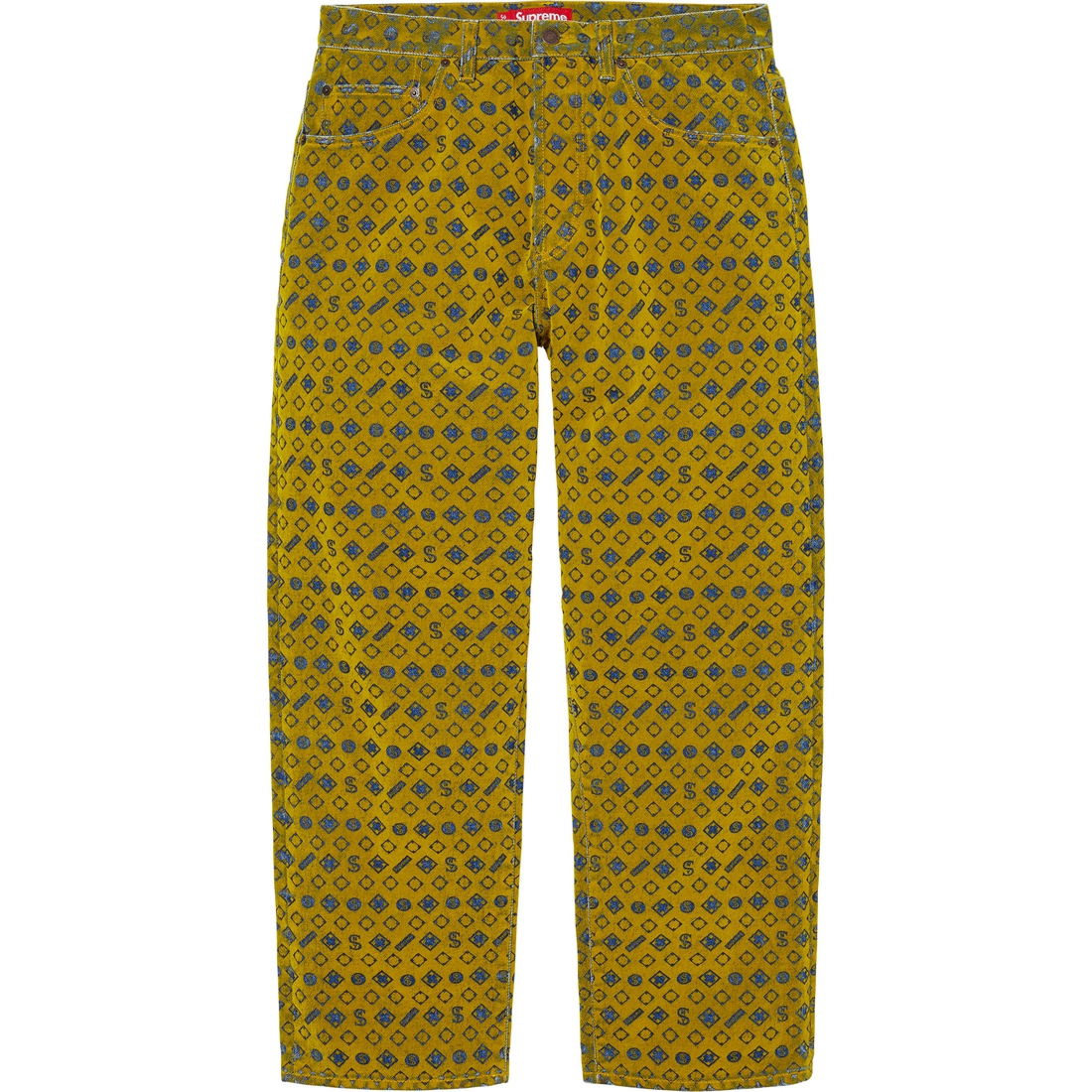 Supreme Flocked Loose Fit Jean (FW24) - Mustard - $188