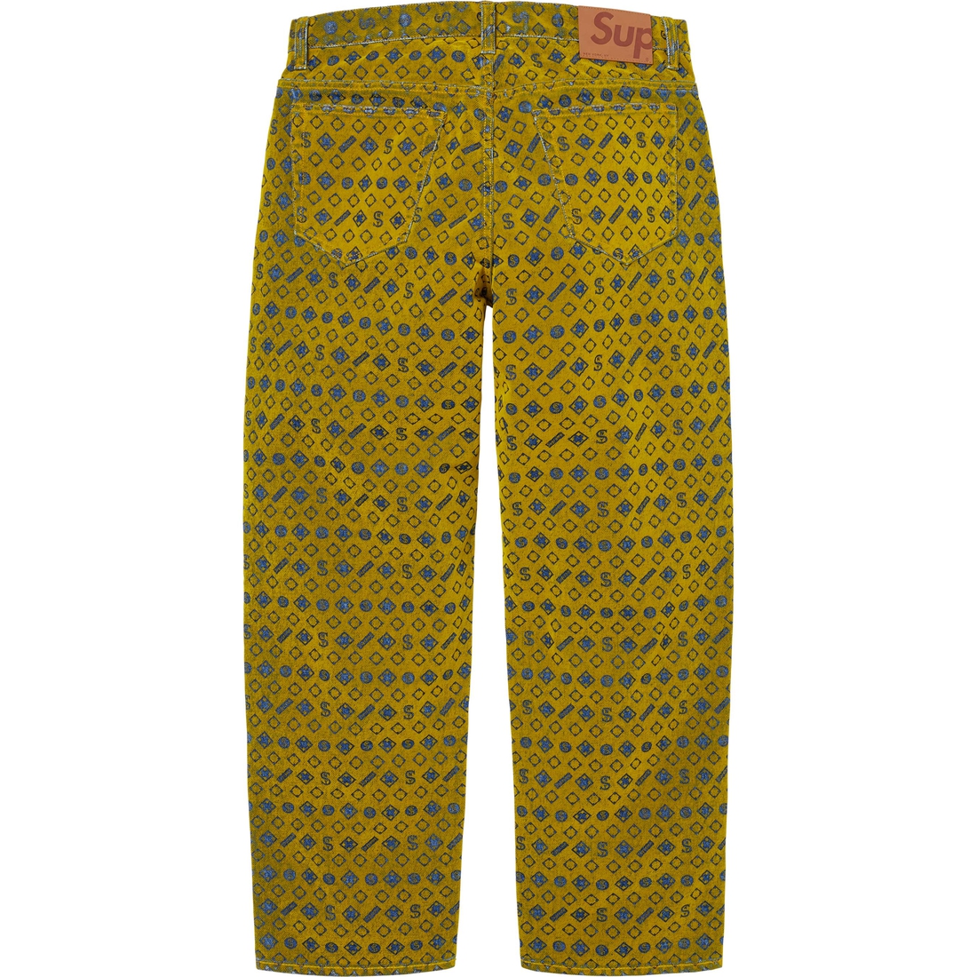 Supreme Flocked Loose Fit Jean (FW24) - Mustard - $188