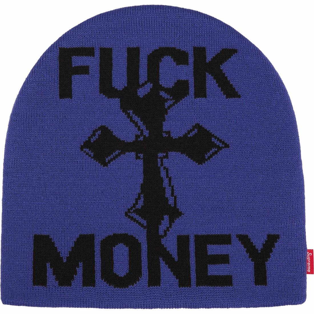 Supreme Fuck Money Beanie (FW24) - Royal - $40