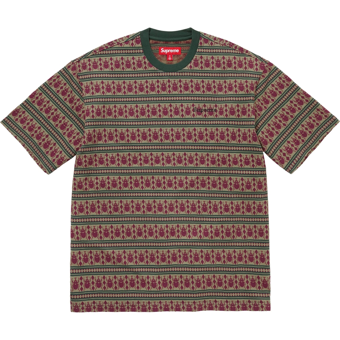 Supreme Jacquard Scarab S S Top (FW24) - Olive - $88