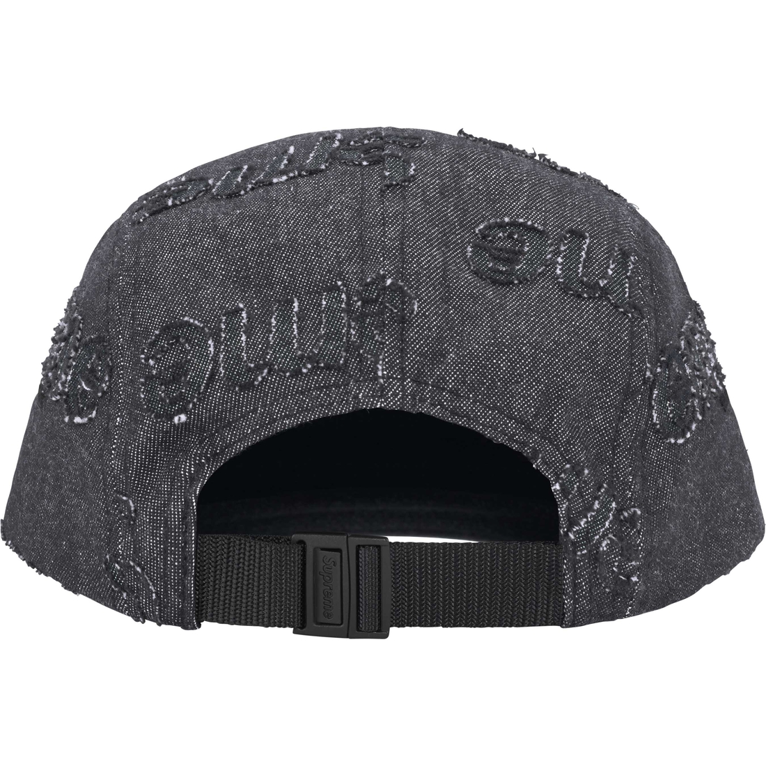 Supreme Lasered Denim Camp Cap (FW24) - Black - $58