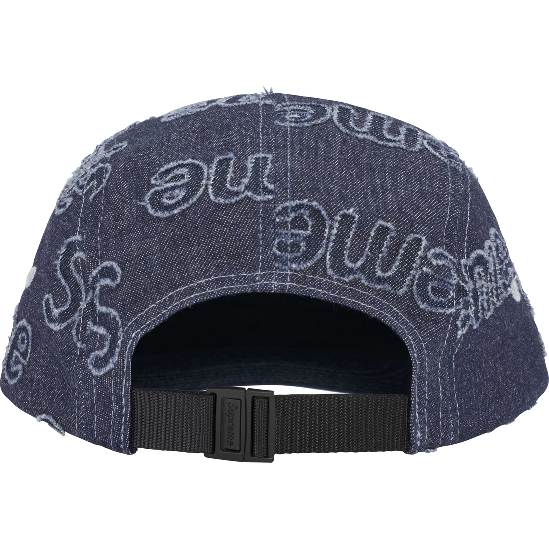 Supreme Lasered Denim Camp Cap (FW24) - Navy - $58