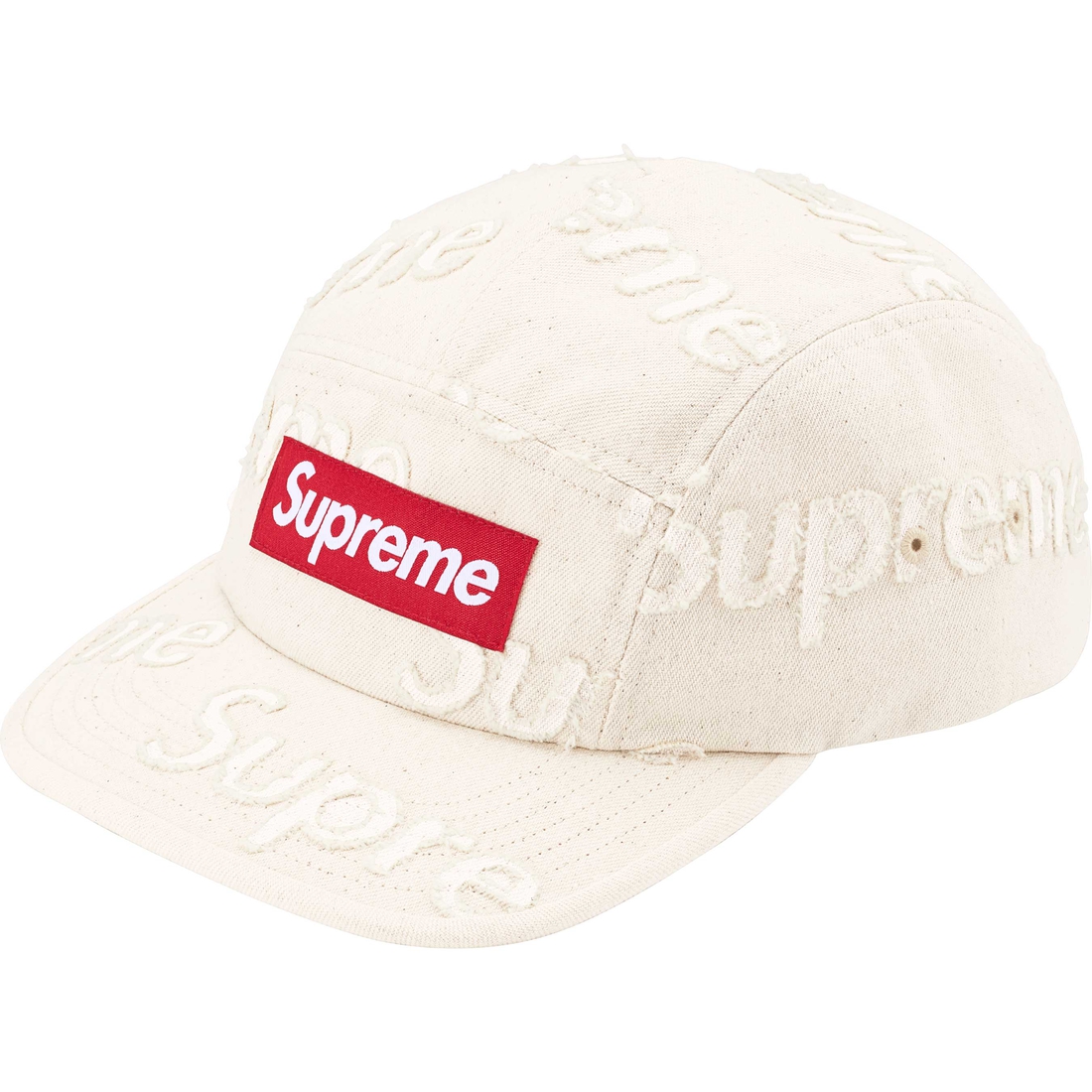 Supreme Lasered Denim Camp Cap (FW24) - White - $58