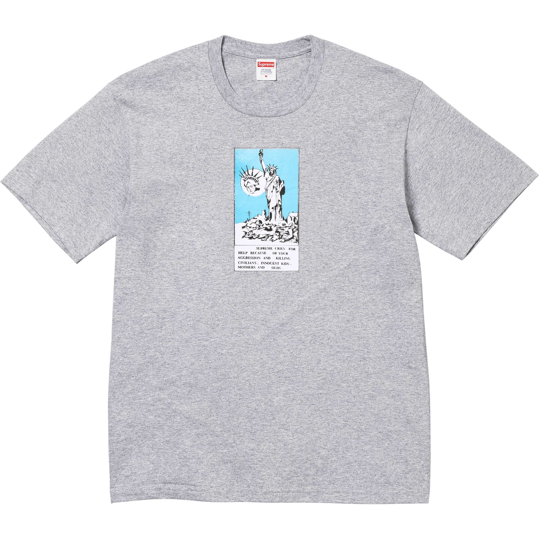 Supreme Liberty Tee (FW24) - Heather Grey - $40