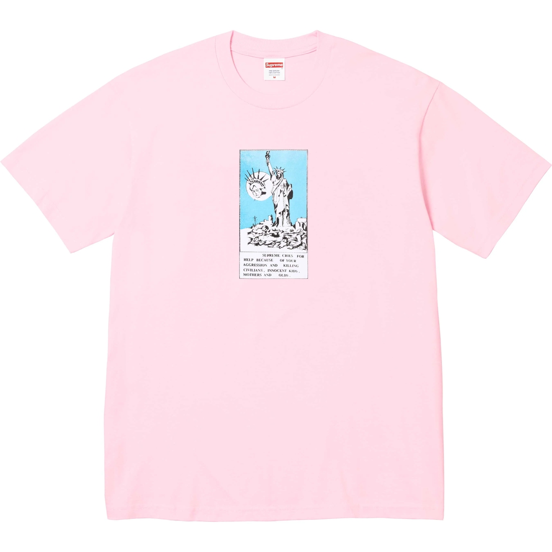 Supreme Liberty Tee (FW24) - Light Pink - $40