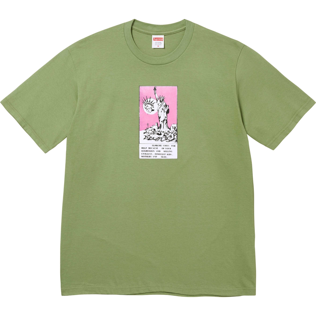 Supreme Liberty Tee (FW24) - Moss - $40