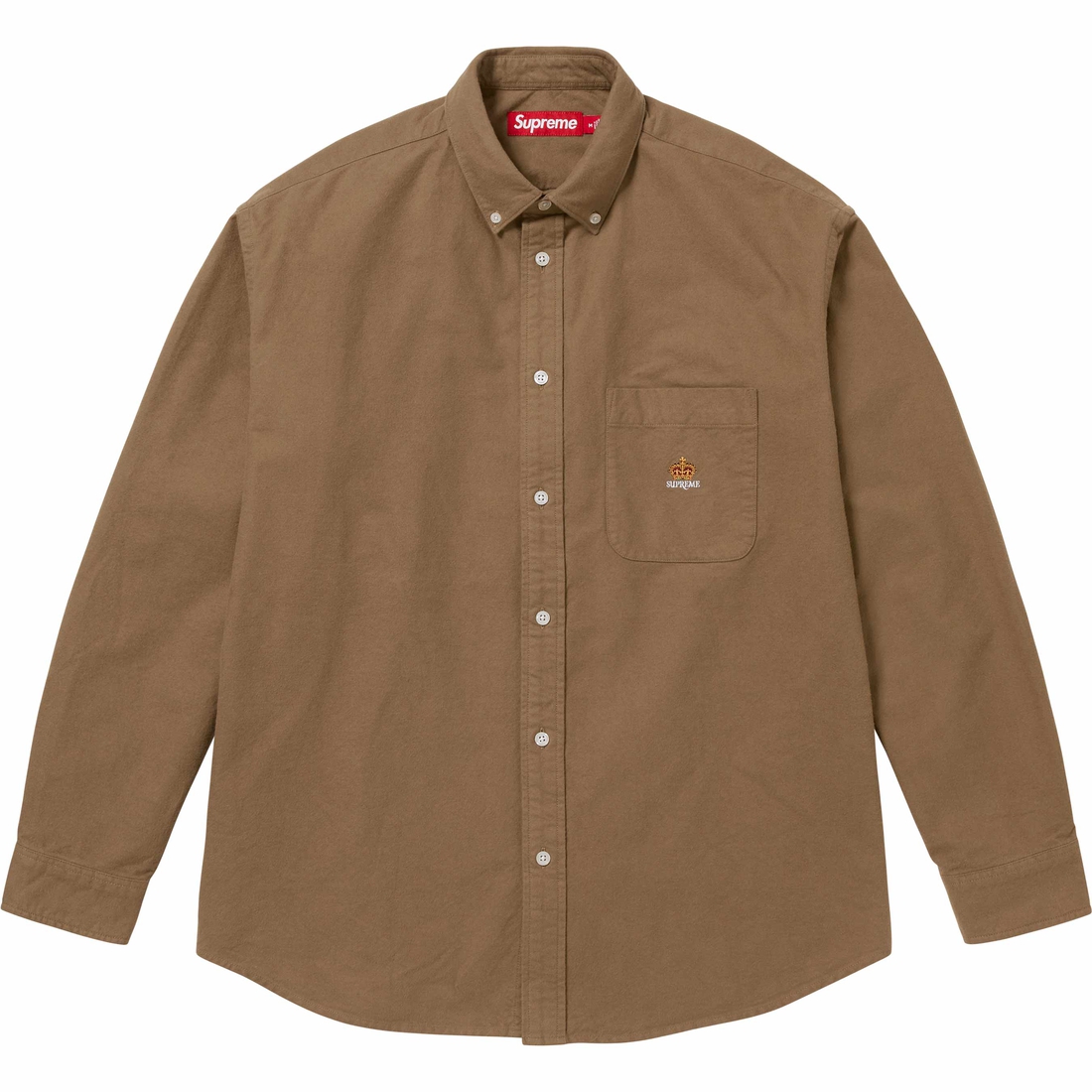 Supreme Loose Fit Flannel Oxford Shirt (FW24) - Light Brown - $138