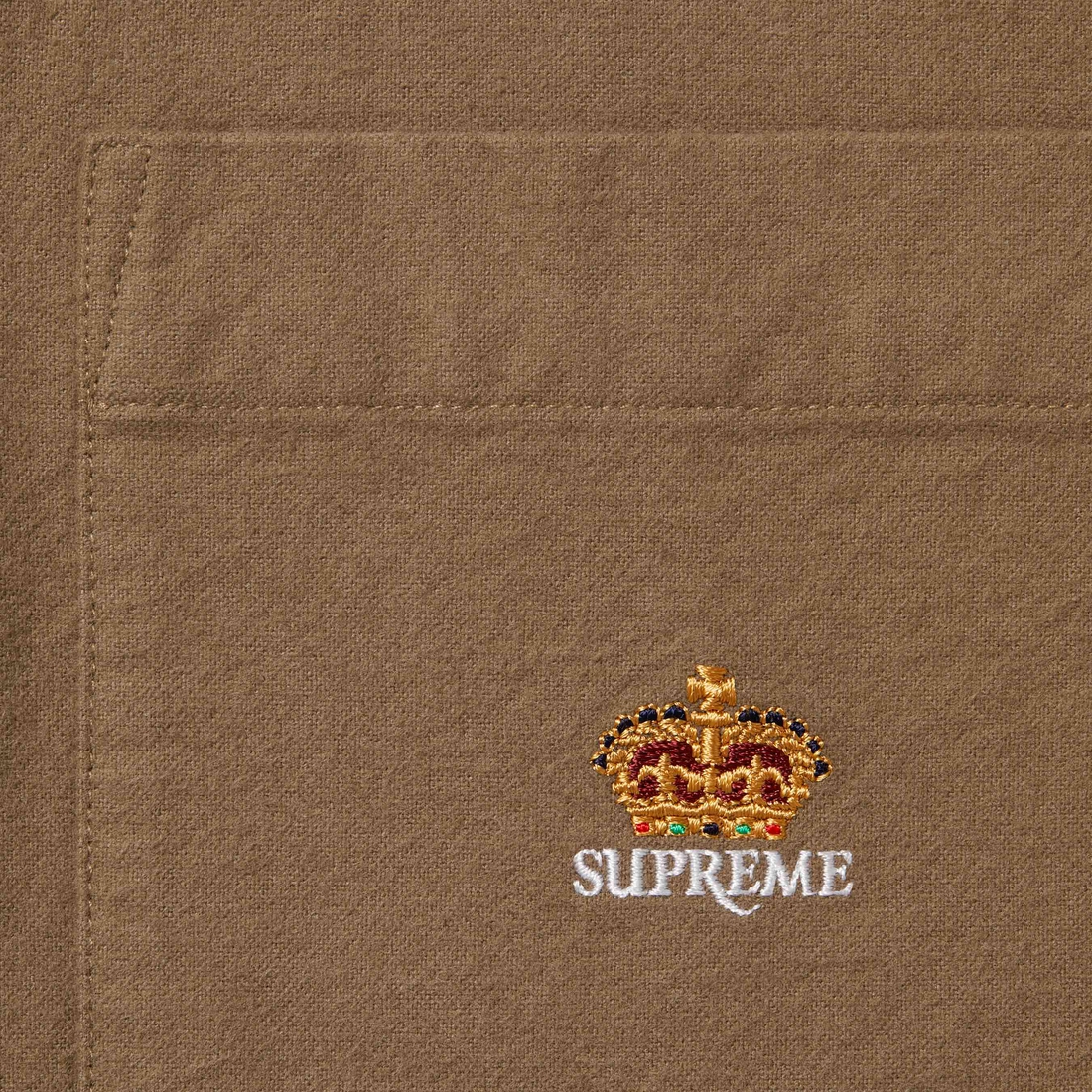Supreme Loose Fit Flannel Oxford Shirt (FW24) - Light Brown - $138