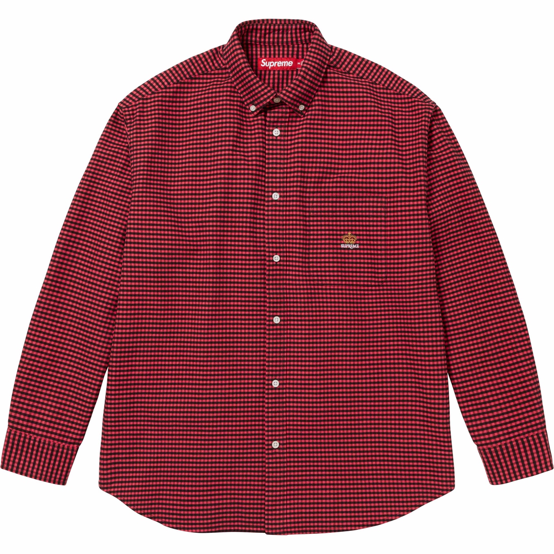 Supreme Loose Fit Flannel Oxford Shirt (FW24) - Red Plaid - $138