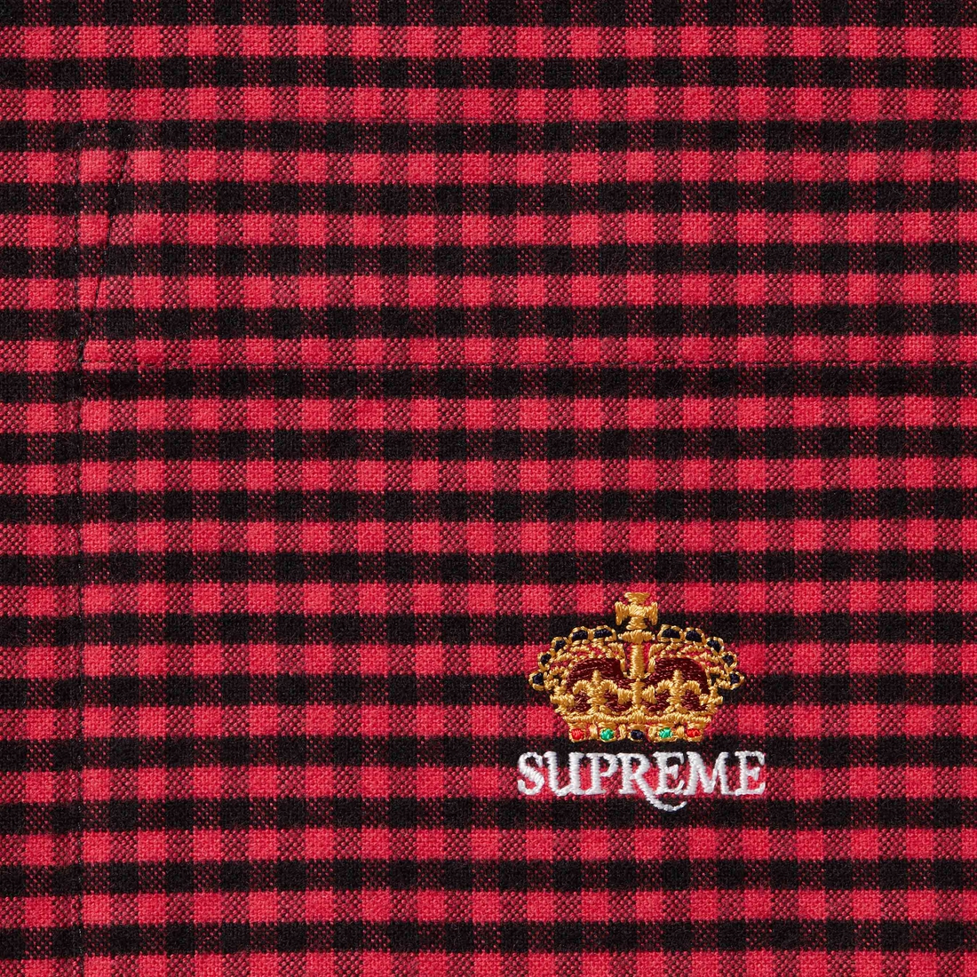 Supreme Loose Fit Flannel Oxford Shirt (FW24) - Red Plaid - $138