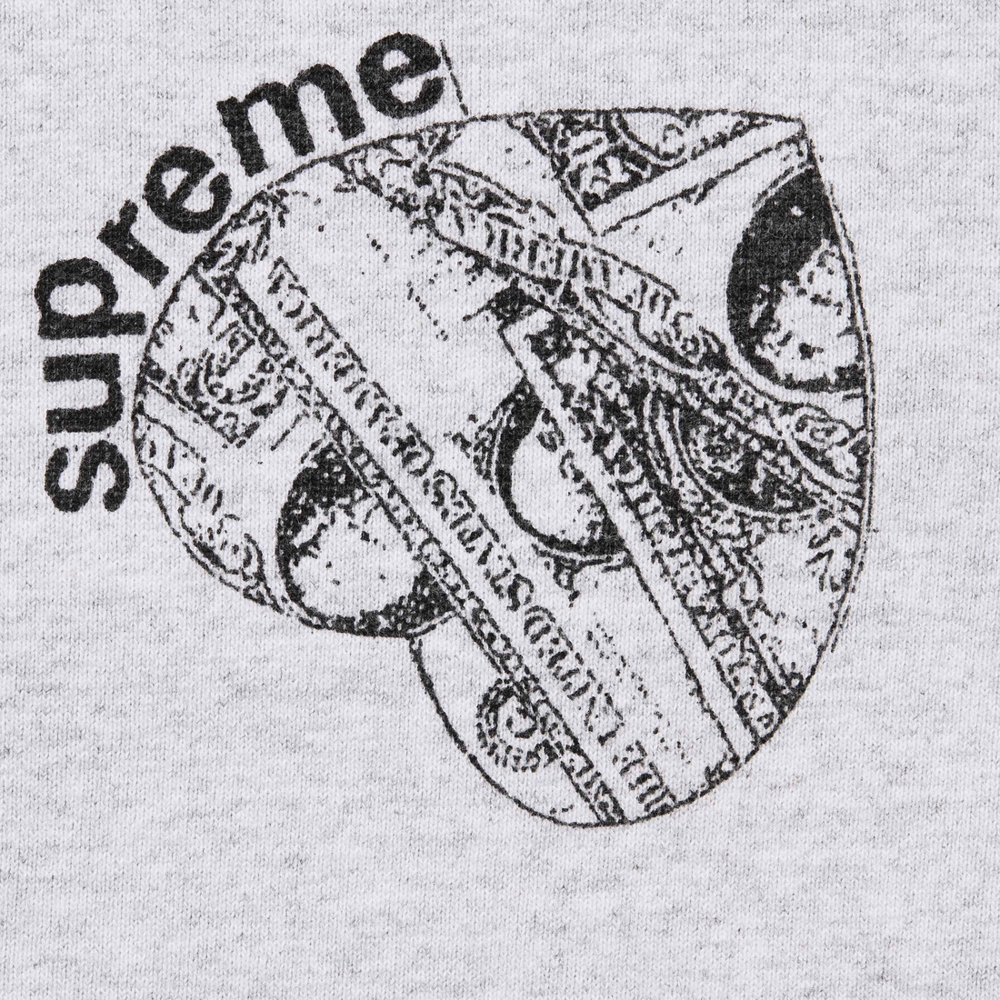 Supreme Love Cash Hooded Sweatshirt (FW24) - Ash Grey - $168