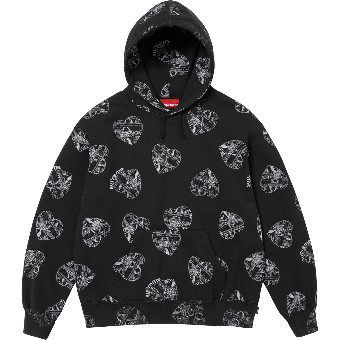 Supreme Love Cash Hooded Sweatshirt (FW24) - Black - $168