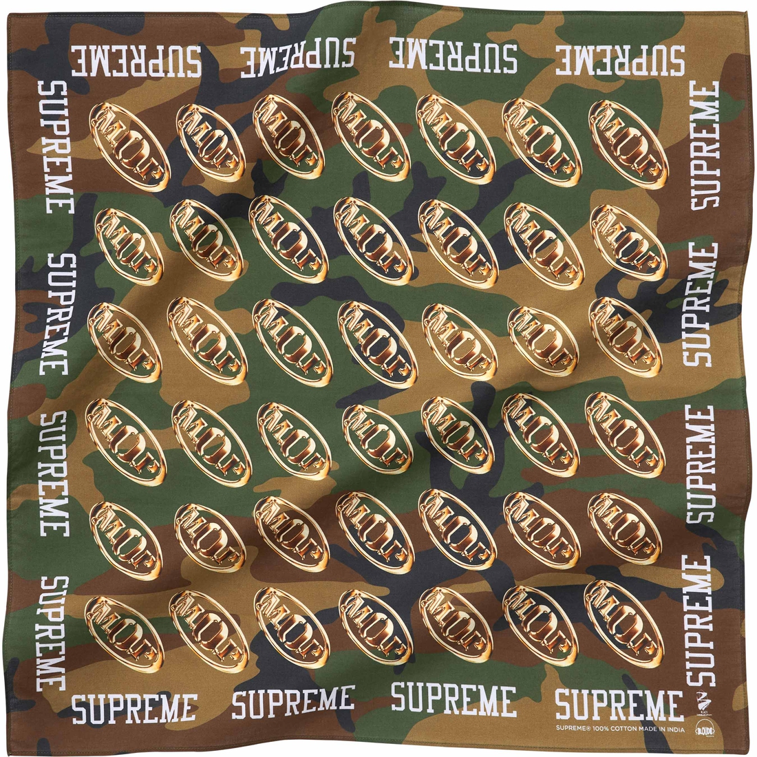 Supreme M.O.P. Bandana (FW24) - Woodland Camo - $28