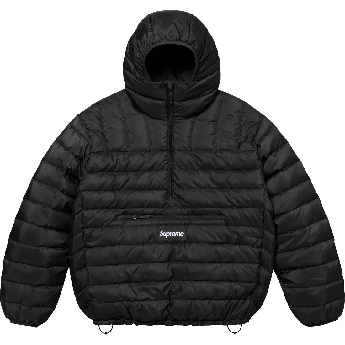 Supreme Micro Down Half Zip Hooded Pullover (FW24) - Black - $238