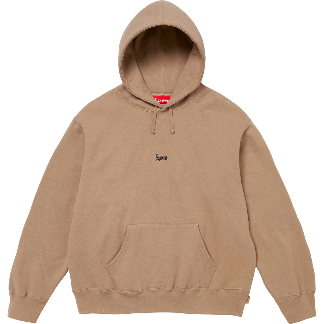 Supreme Micro Logo Hooded Sweatshirt (FW24) - Light Tan - $158