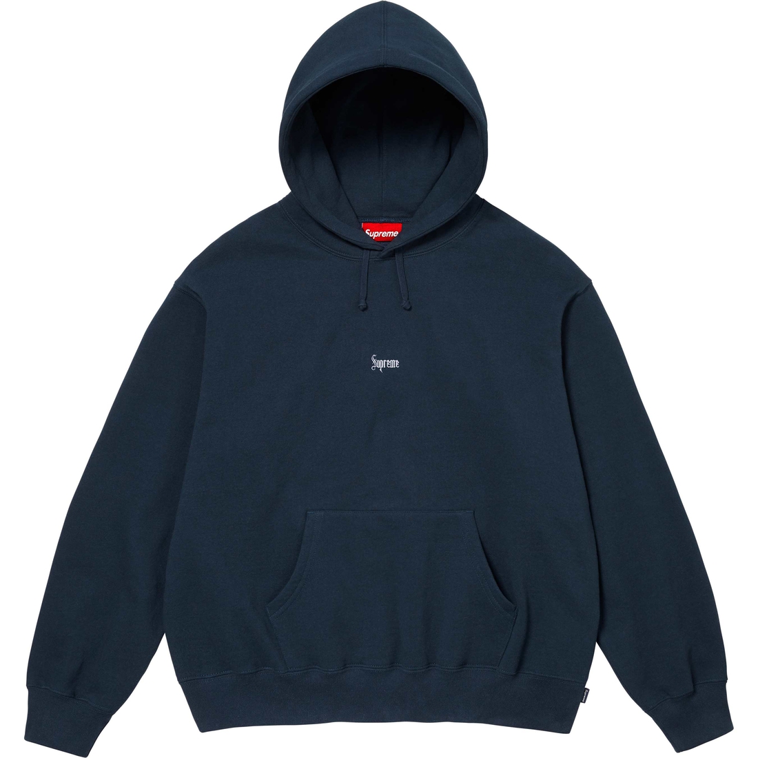 Supreme Micro Logo Hooded Sweatshirt (FW24) - Navy - $158