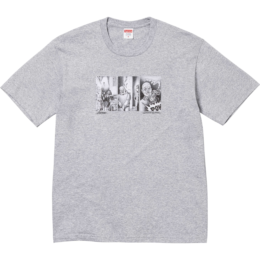 Supreme Mister Cartoon Pow Tee (FW24) - Heather Grey - $40