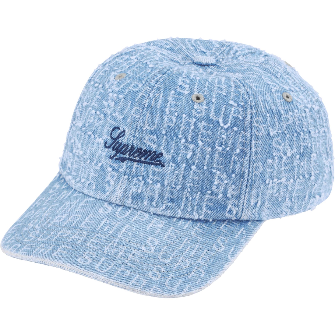 Supreme Needle Punch Denim 6-Panel (FW24) - Washed Blue - $54