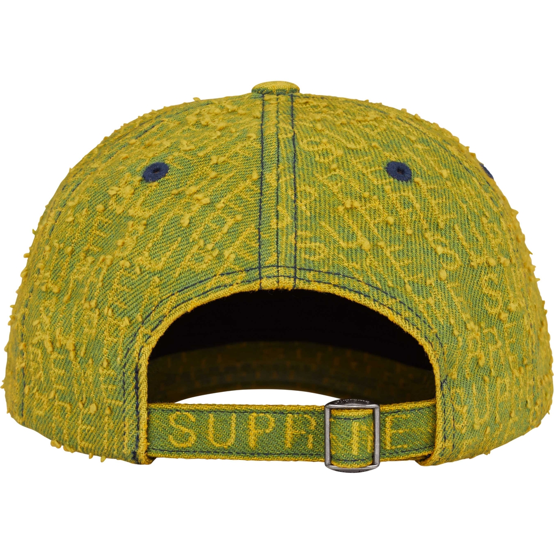 Supreme Needle Punch Denim 6-Panel (FW24) - Washed Yellow - $54