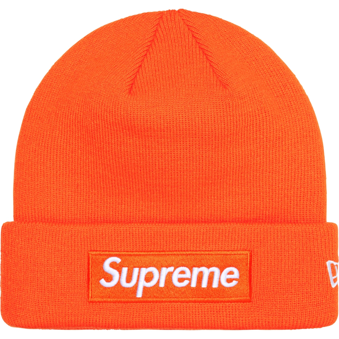 Supreme New Era Box Logo Beanie (FW24) - Dark Orange - $44