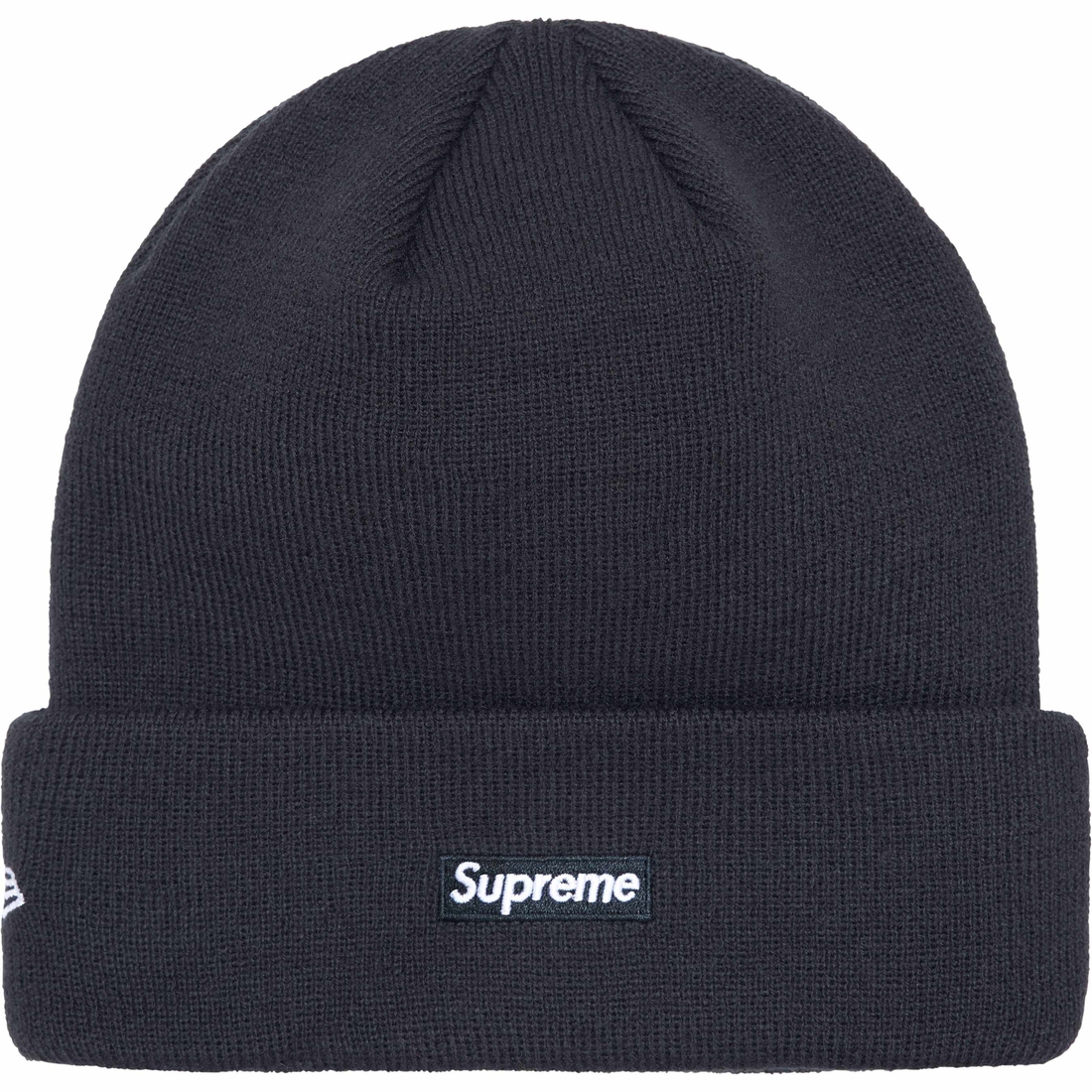 Supreme New Era Script Beanie (FW24) - Navy - $40
