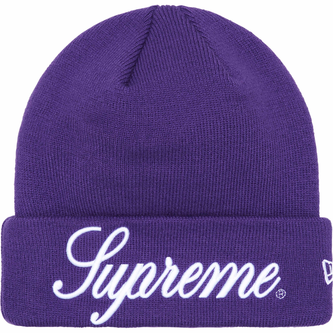 Supreme New Era Script Beanie (FW24) - Purple - $40