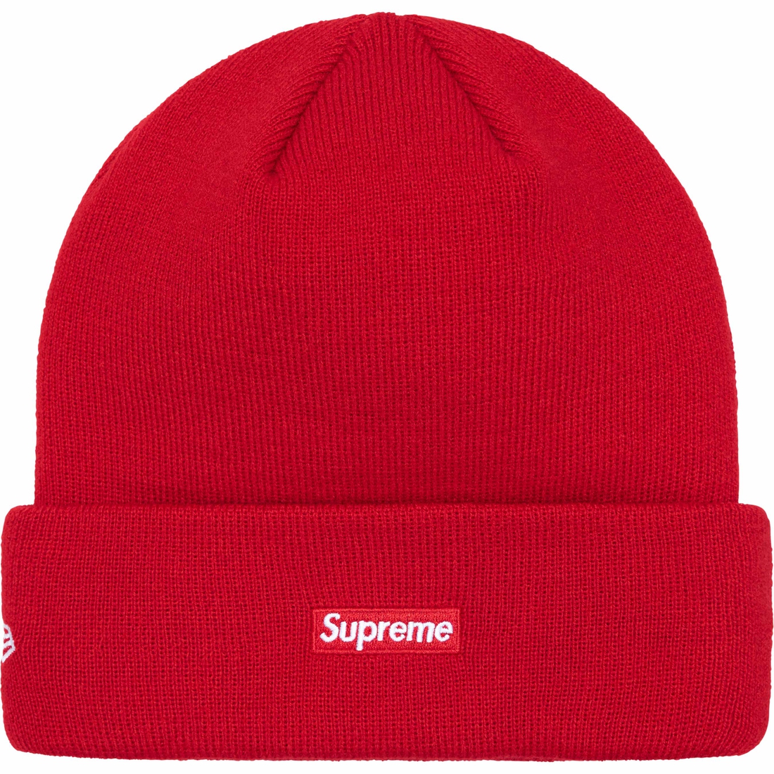 Supreme New Era Script Beanie (FW24) - Red - $40