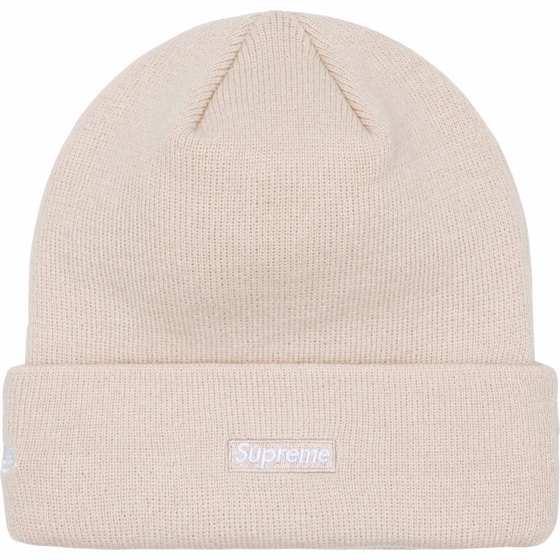 Supreme New Era Script Beanie (FW24) - Stone - $40