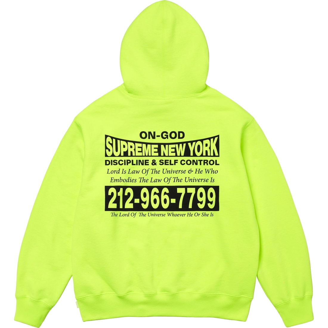 Supreme On God Hooded Sweatshirt (FW24) - Bright Yellow - $158