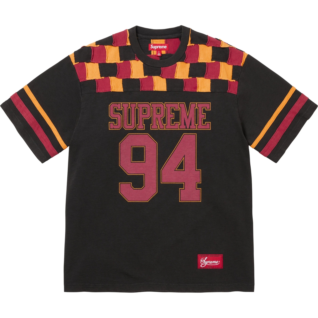 Supreme Patchwork Yoke Football Top (FW24) - Black - $98