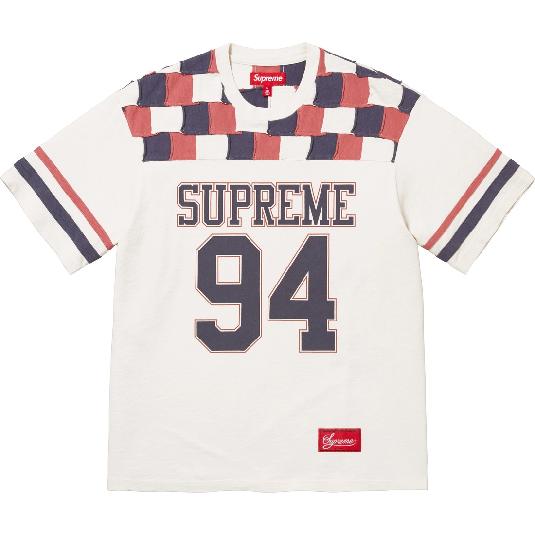 Supreme Patchwork Yoke Football Top (FW24) - Stone - $98