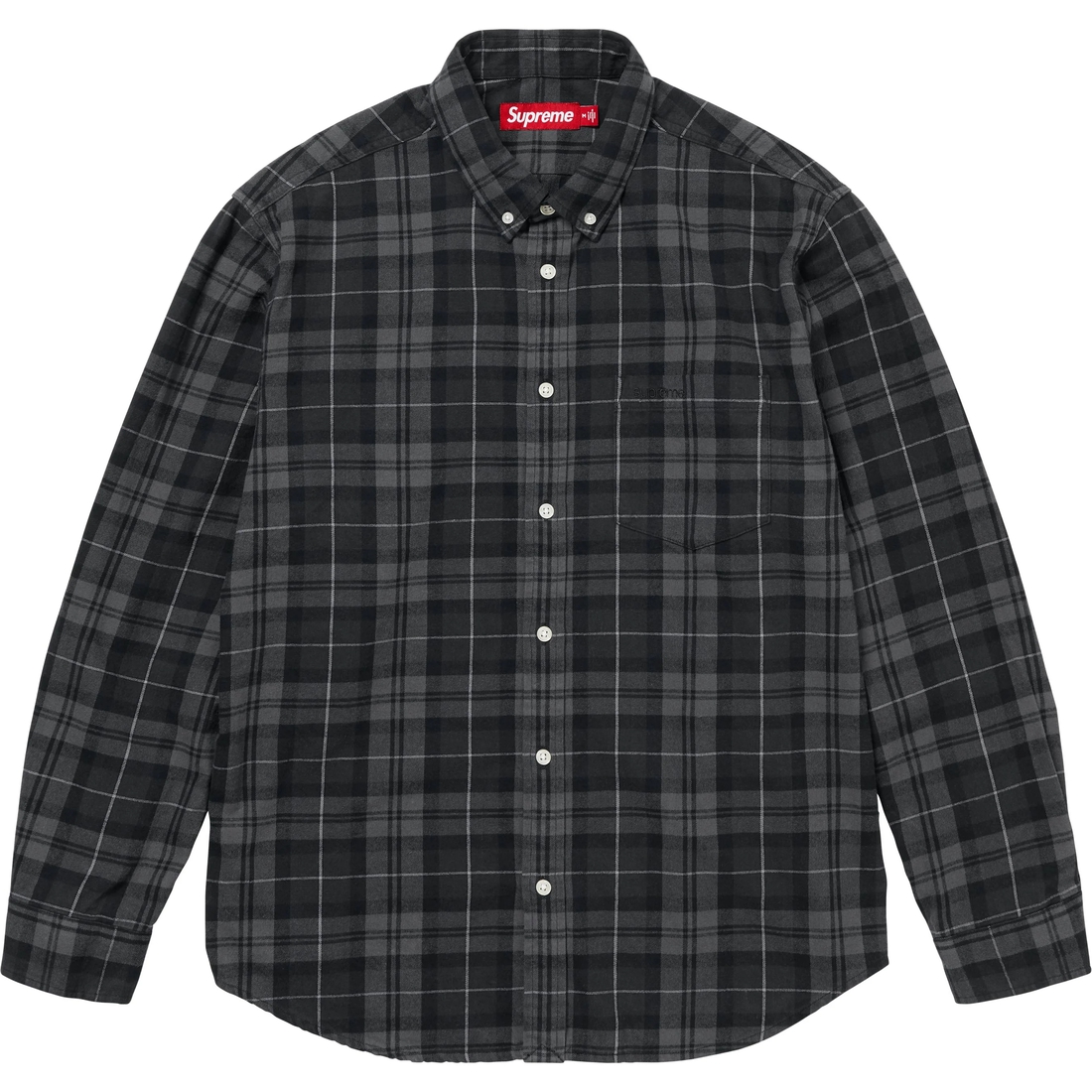 Supreme Plaid Flannel Shirt (FW24) - Black - $138