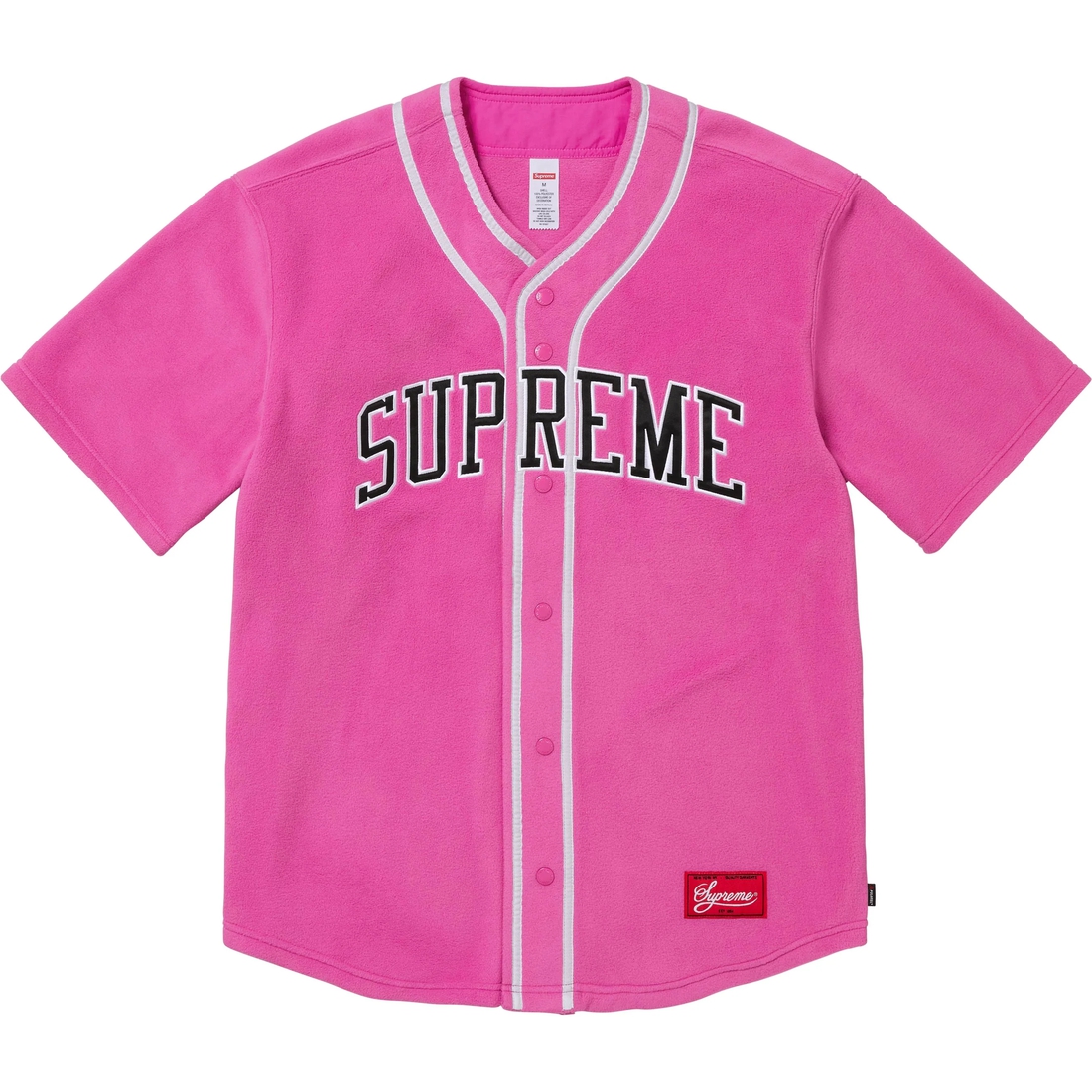 Supreme Polartec Baseball Jersey (FW24) - Pink - $138