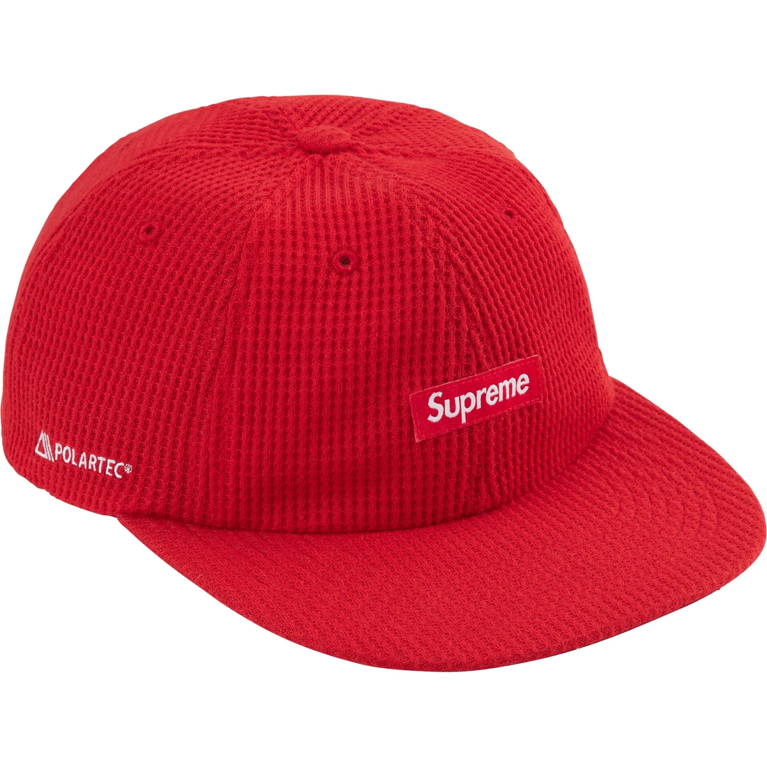 Supreme Polartec Waffle Small Box 6-Panel (FW24) - Red - $48