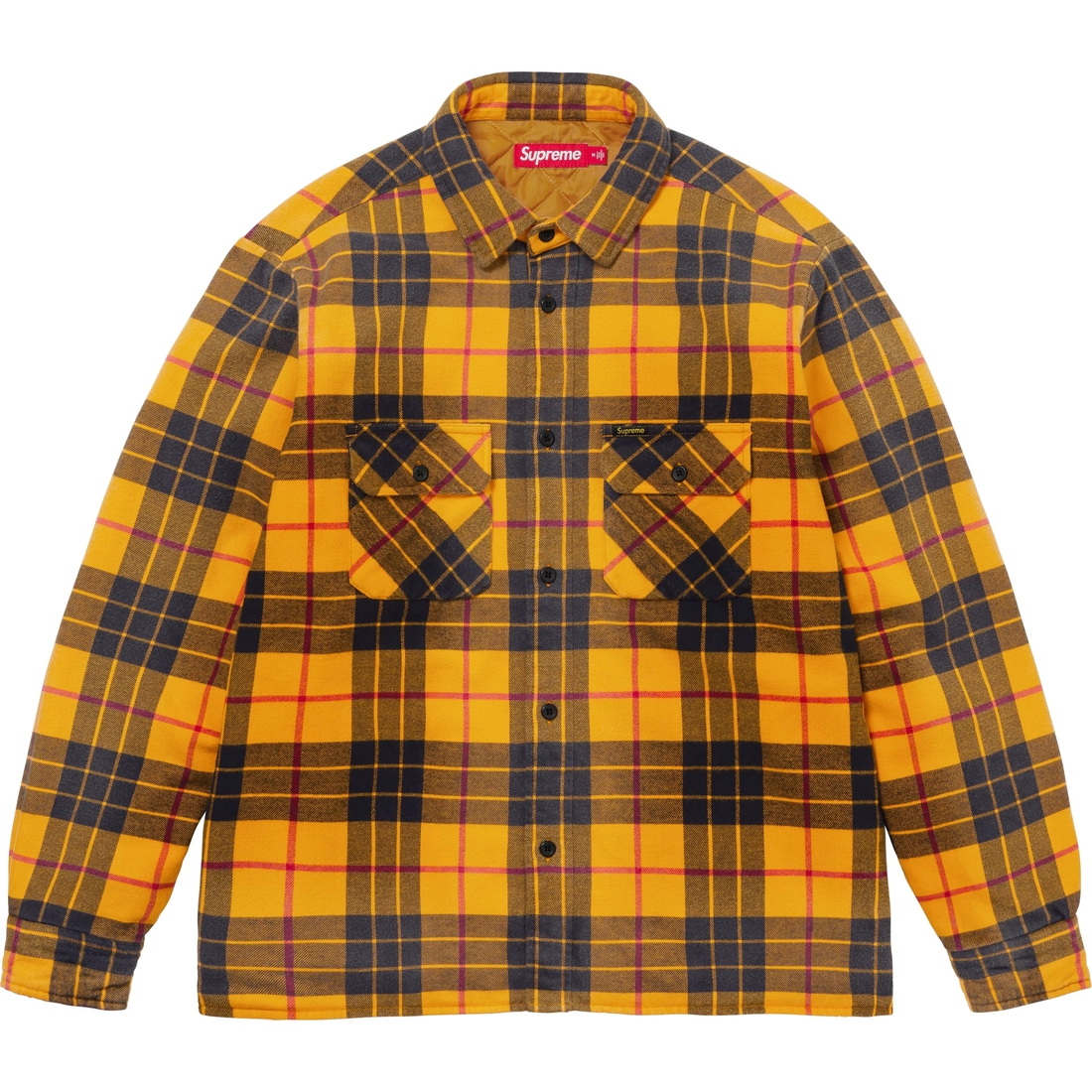 Supreme Quilted Plaid Shirt (FW24) - Yellow - $158