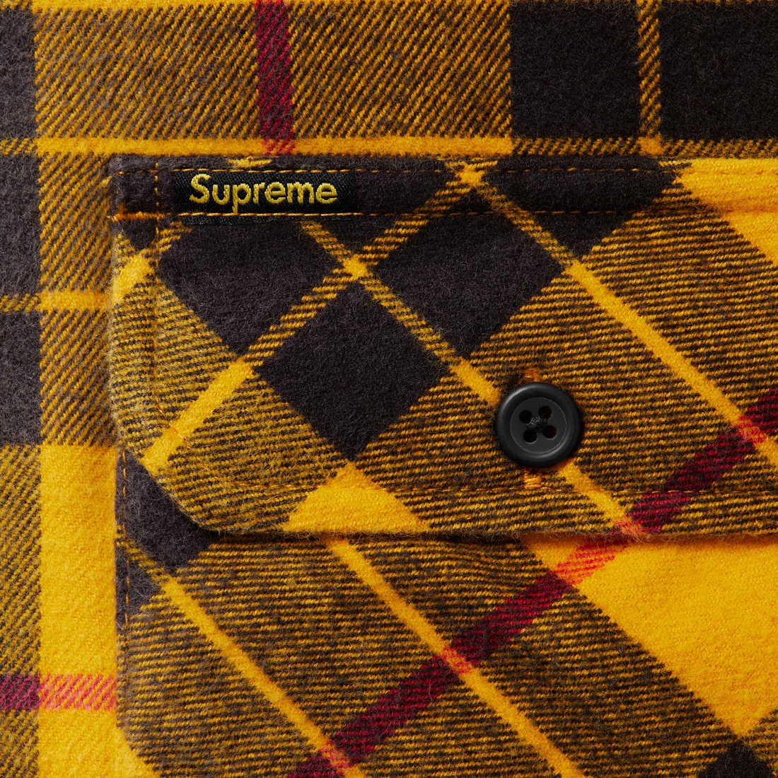 Supreme Quilted Plaid Shirt (FW24) - Yellow - $158