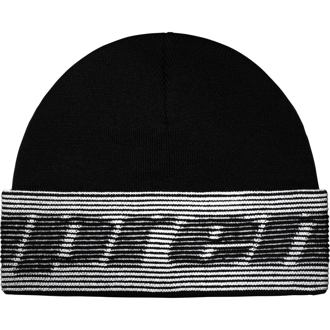 Supreme Reflective Jacquard Beanie (FW24) - Black - $40