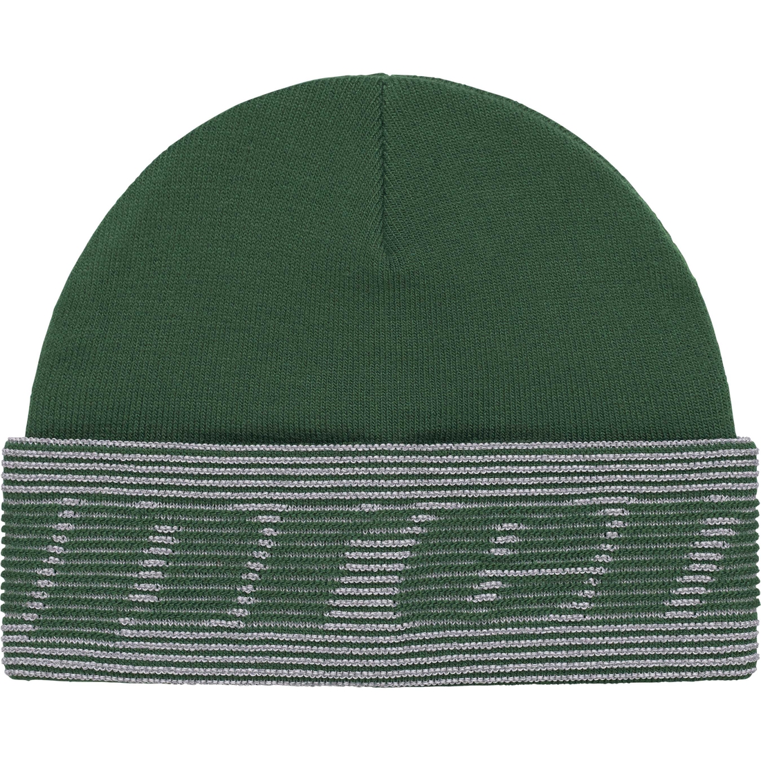 Supreme Reflective Jacquard Beanie (FW24) - Dark Green - $40